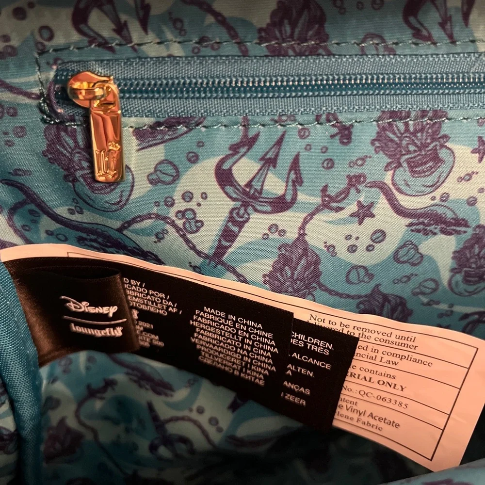 🖤💜 Loungefly Disney Little mermaid Ursula villain bag flotsam and jetsam NEW - Picture 4 of 4
